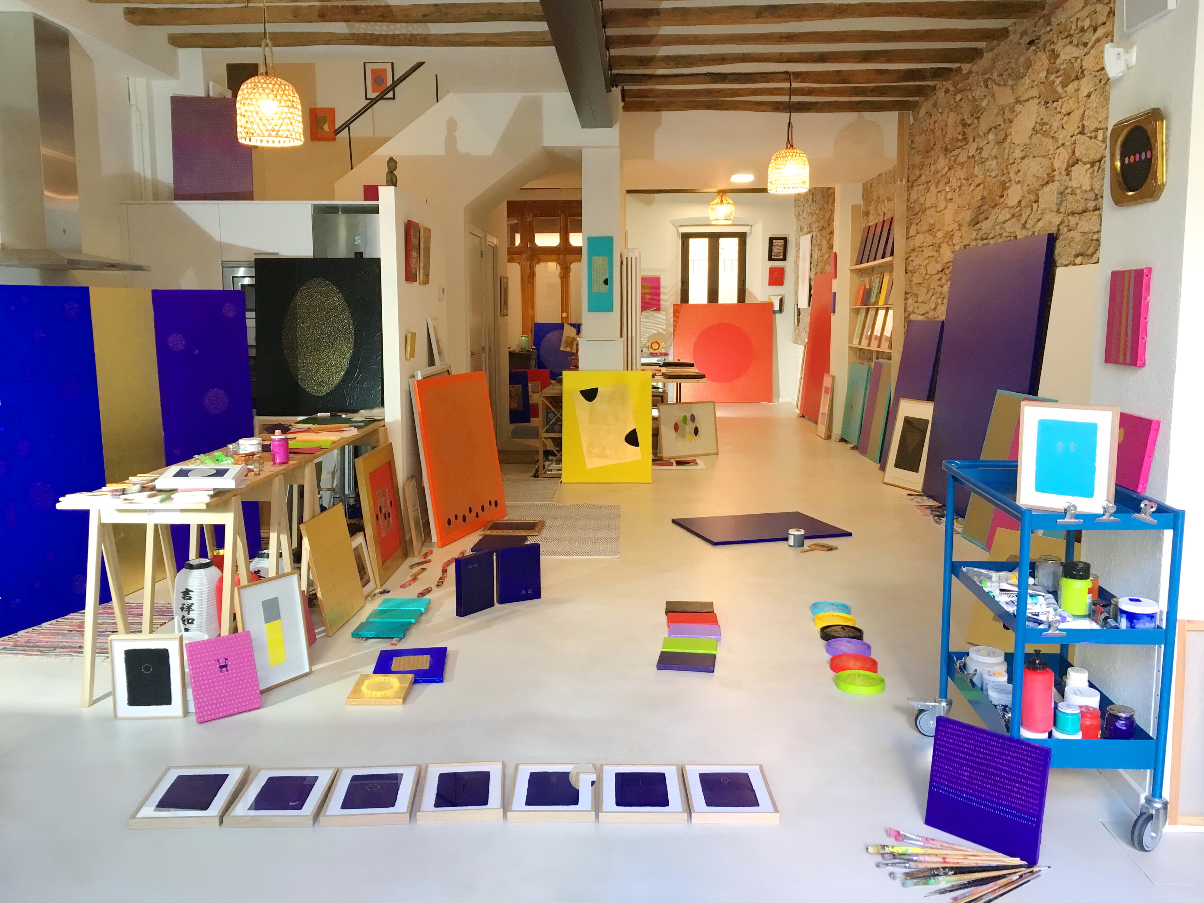 atelier de l'artiste peintre Del Aor en Espagne